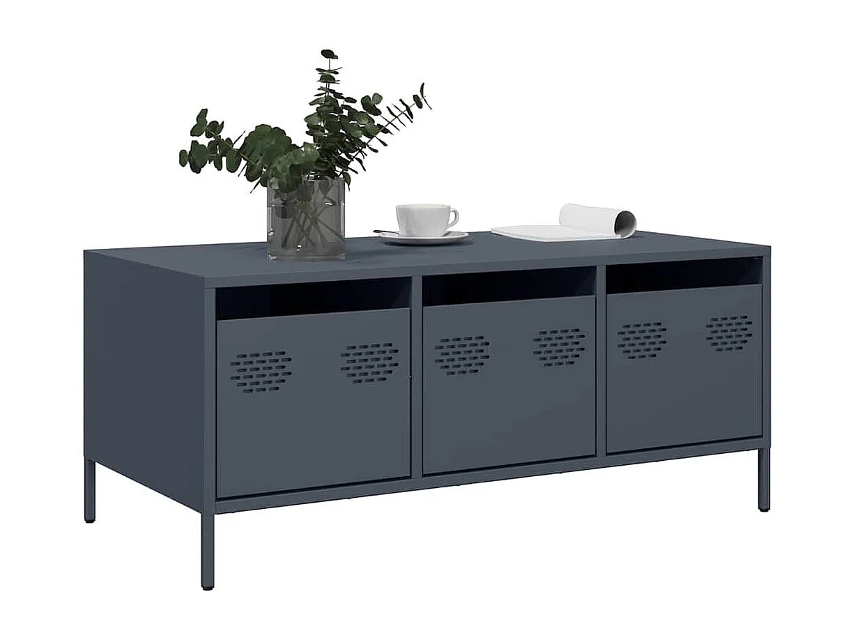 Mesa de centro 101,5x50x43,5 cm aço laminado a frio antracite