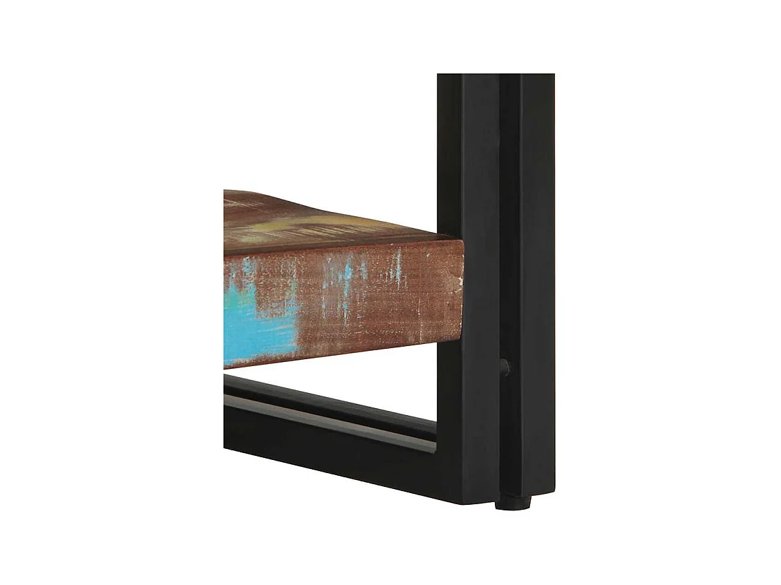 Table basse multicolore 70x50x38 cm bois de récupération massif