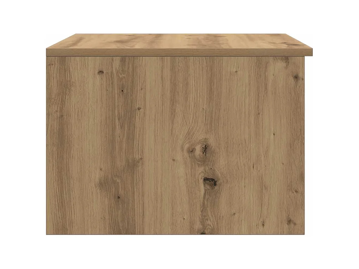 Table basse chêne artisanal 50x50x36 cm bois d'ingénierie