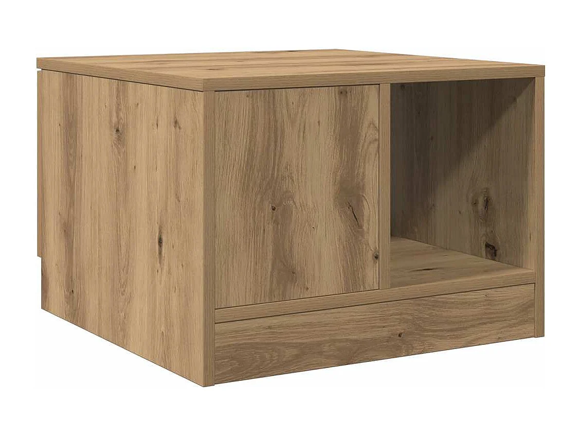 Salontafel 50x50x36 cm bewerkt hout artisanaal eikenkleur