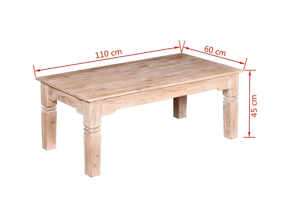 Table basse Bois d'acacia 110x60x45 cm