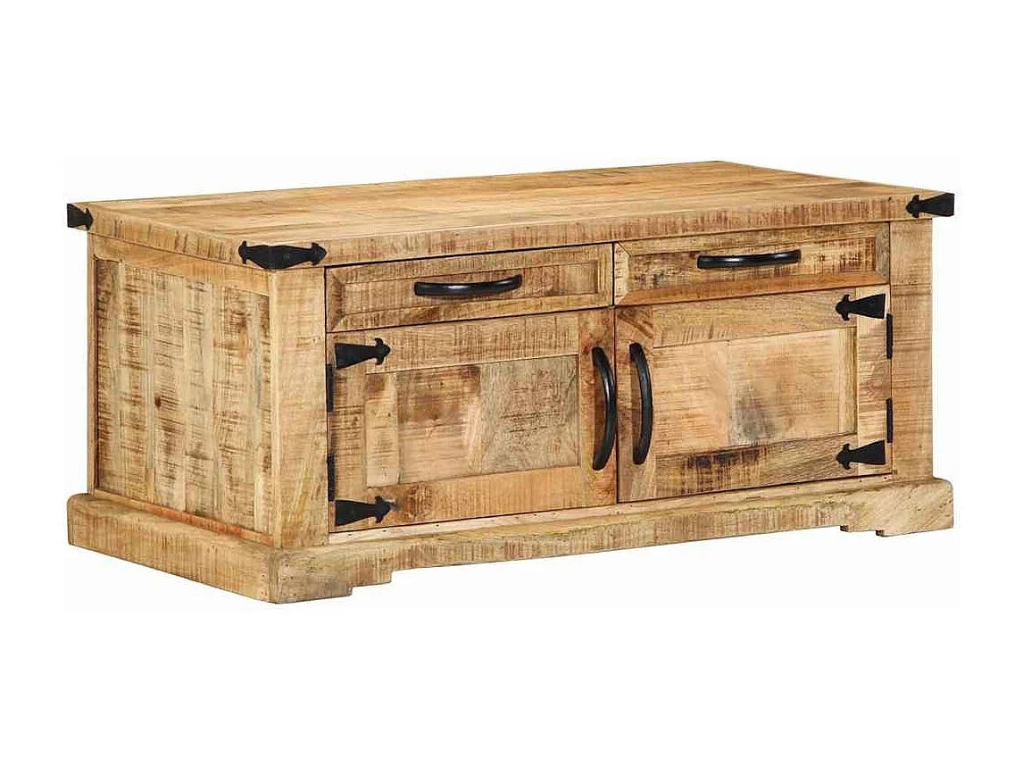 Salontafel with Drawer Bruin 90 x 50 x 40 cm Massief mangohout