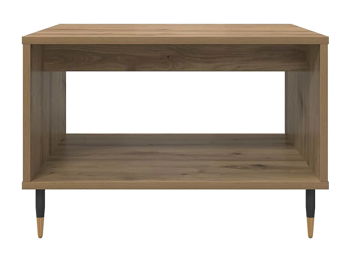 Table basse chêne artisanal 60 x 50 x 40 cm Bois d'ingénierie