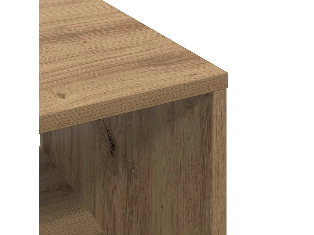 Table basse chêne artisanal 60 x 50 x 40 cm Bois d'ingénierie