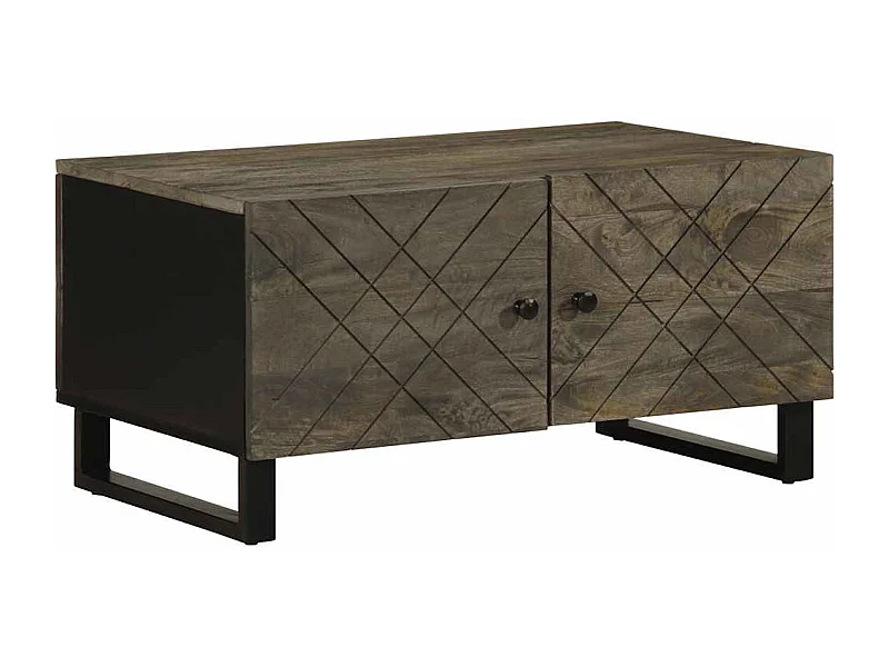 Mesa de centro 80x50x40 cm madeira de mangueira maciça preto