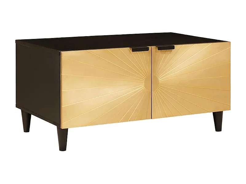 Mesa de centro Preto e Ouro 80 x 50 x 40 cm