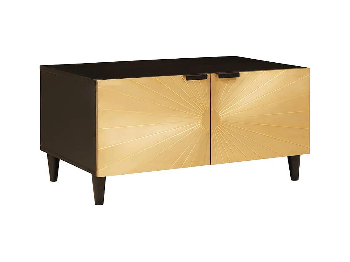 Mesa de centro Preto e Ouro 80 x 50 x 40 cm