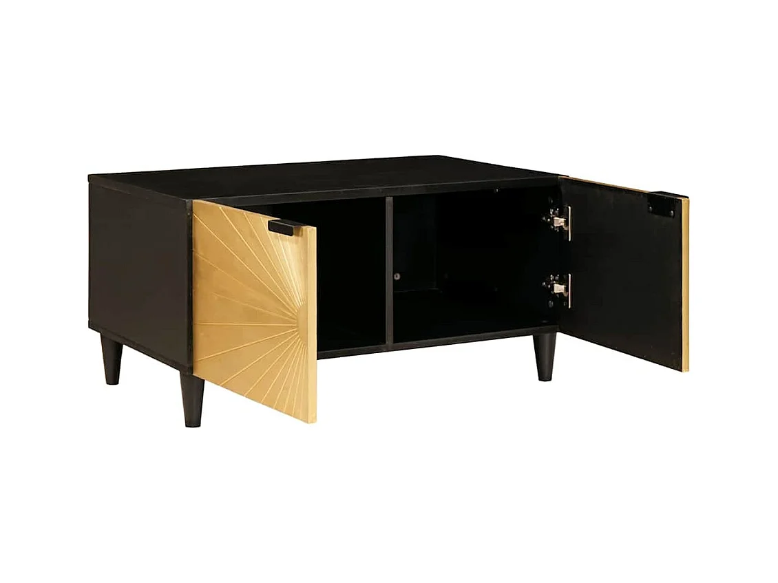 Mesa de centro Preto e Ouro 80 x 50 x 40 cm