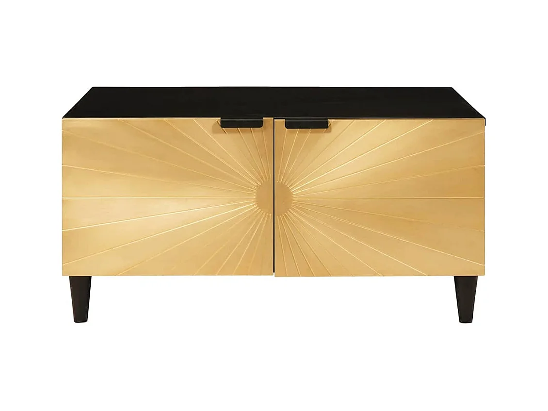 Mesa de centro Preto e Ouro 80 x 50 x 40 cm