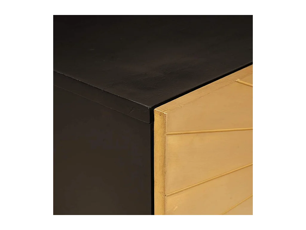 Mesa de centro Preto e Ouro 80 x 50 x 40 cm