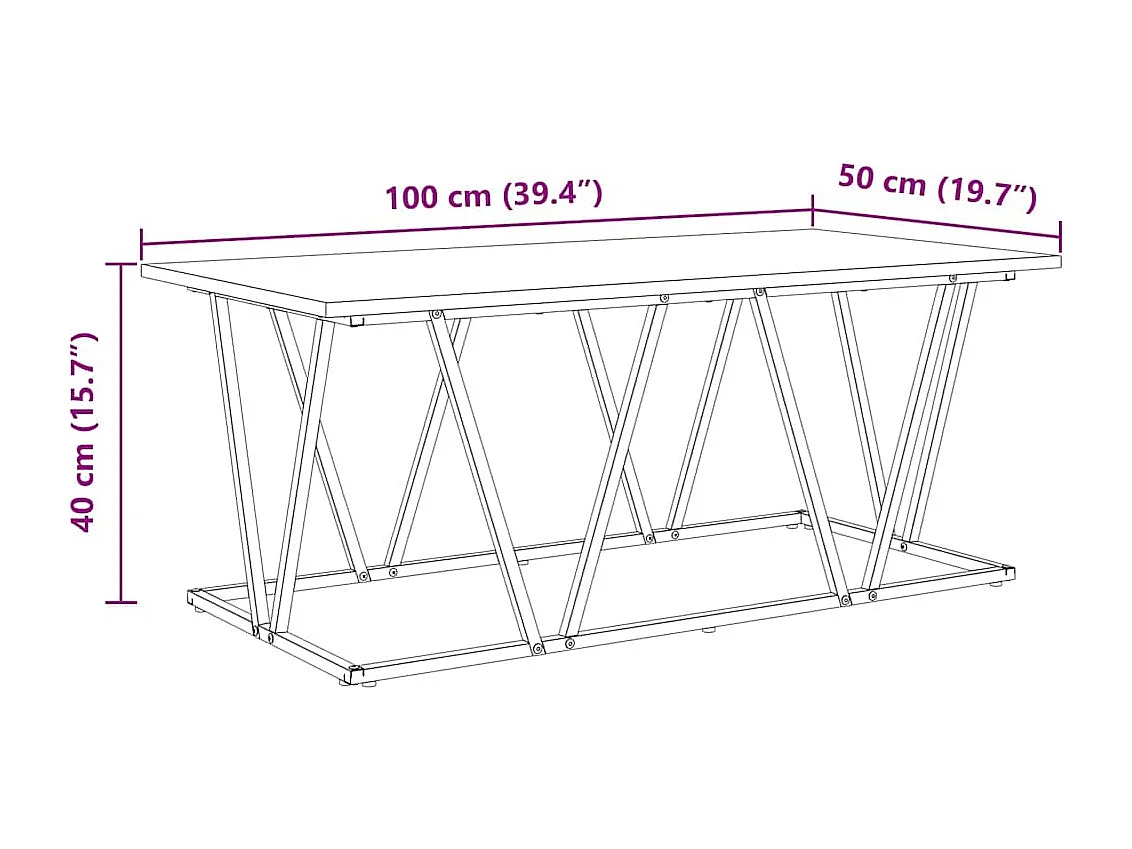 Mesa de Café Madera vieja 100 x 50 x 40 cm