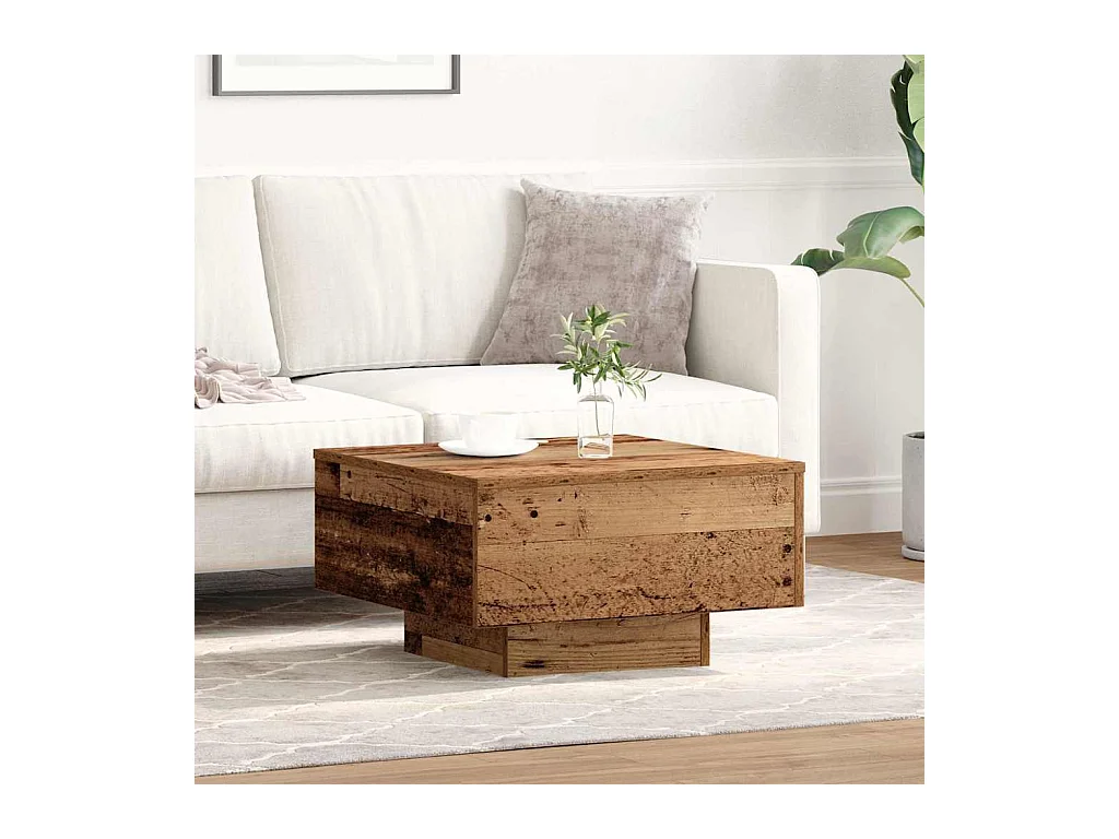 Mesa de centro Madeira antiga 55 x 55 x 31 cm