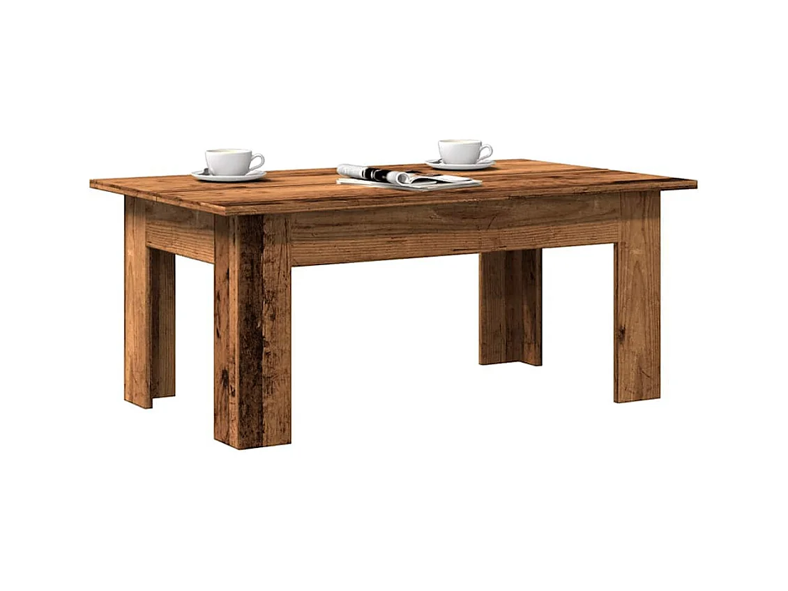 Table basse vieux bois 100x60x42 cm bois d'ingénierie