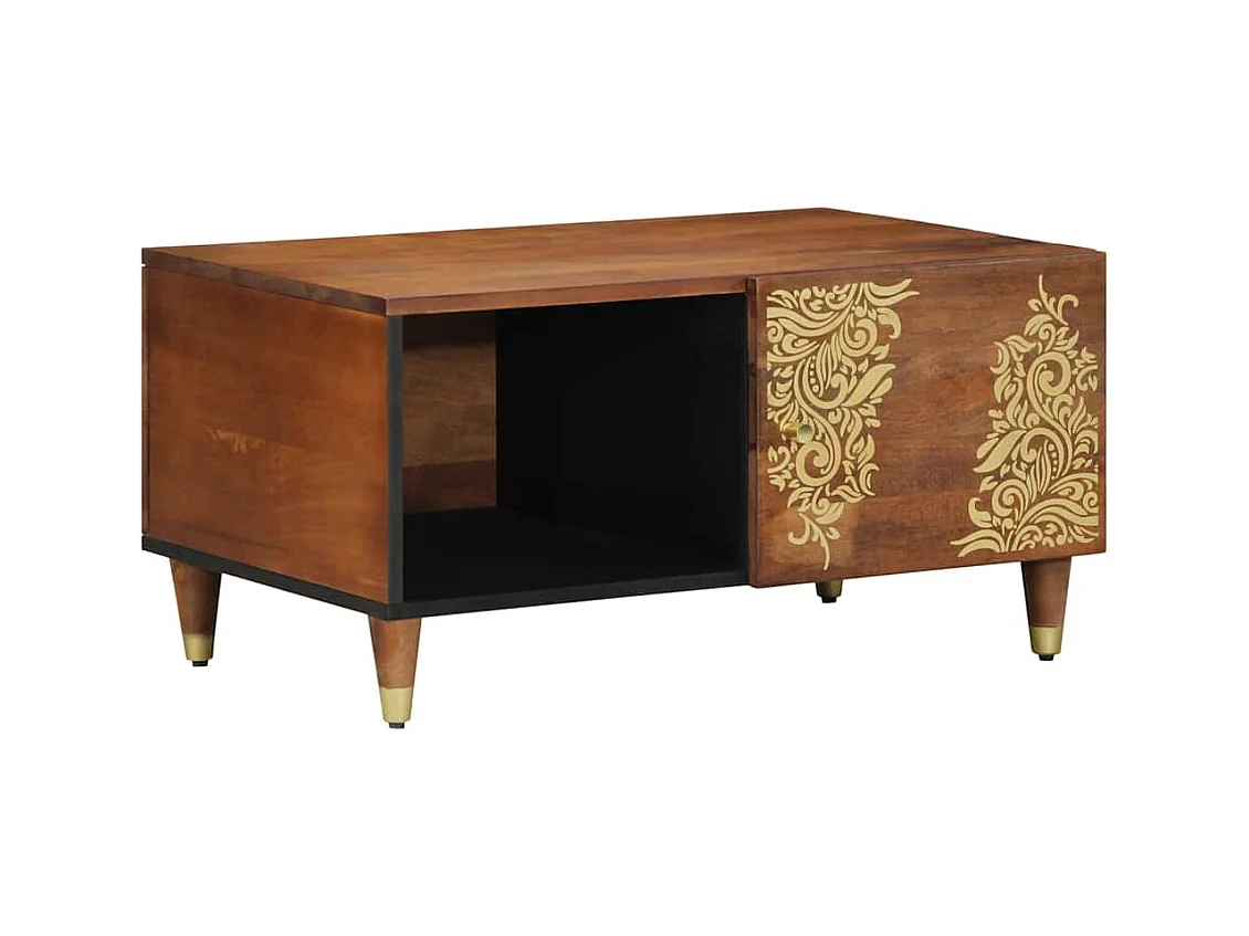 Mesa de Café Marrón miel 80 x 50 x 40 cm madera maciza de mango