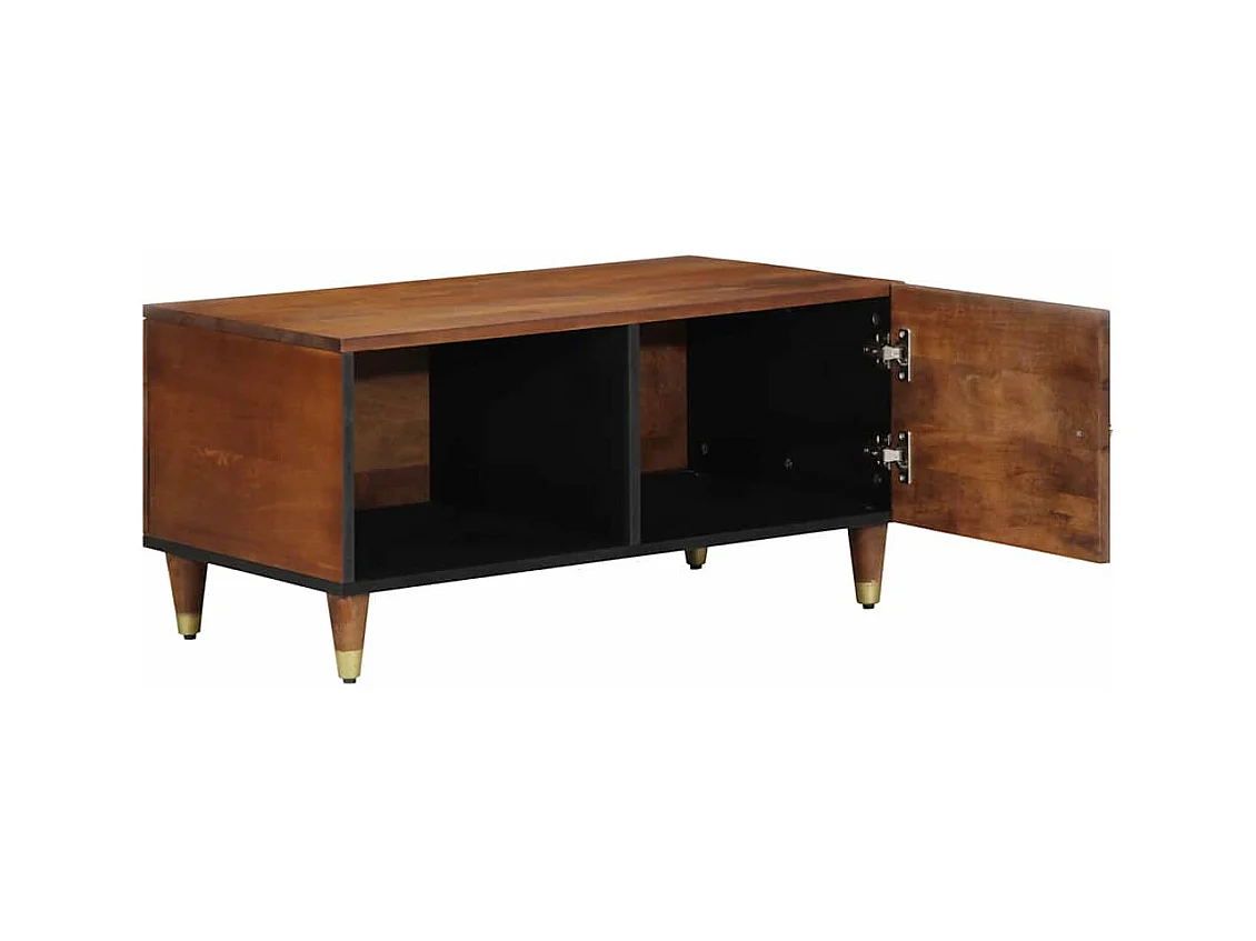 Mesa de Café Marrón miel 80 x 50 x 40 cm madera maciza de mango