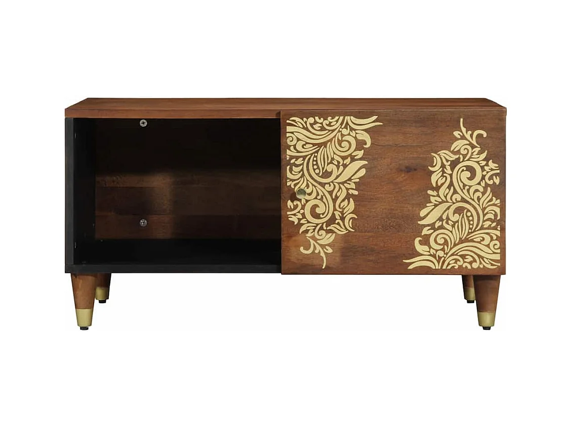 Mesa de Café Marrón miel 80 x 50 x 40 cm madera maciza de mango