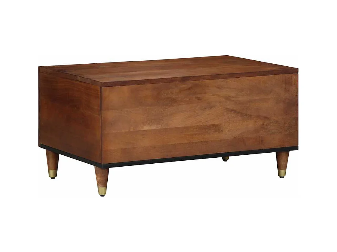 Mesa de Café Marrón miel 80 x 50 x 40 cm madera maciza de mango
