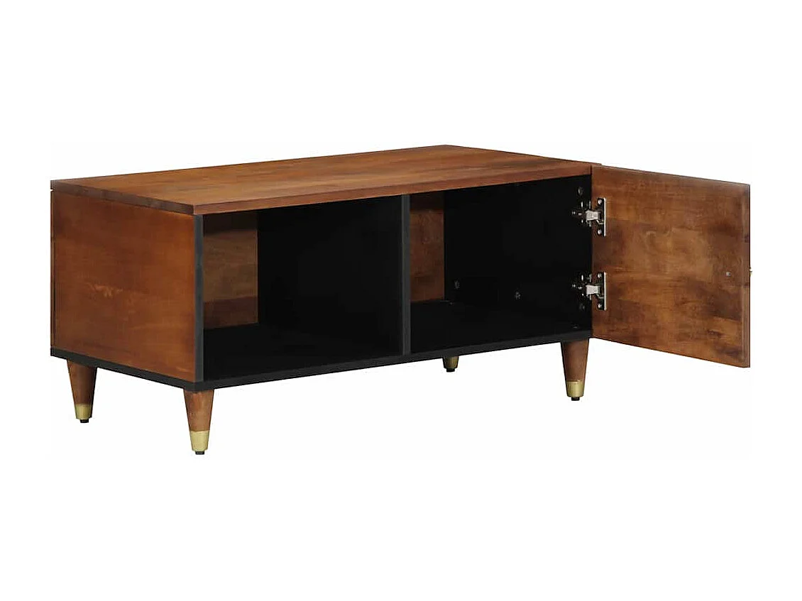 Table basse marron miel 80 x 50 x 40 cm bois de manguier massif