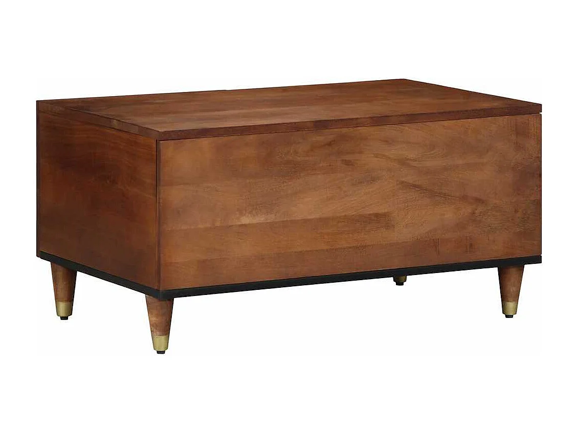 Table basse marron miel 80 x 50 x 40 cm bois de manguier massif
