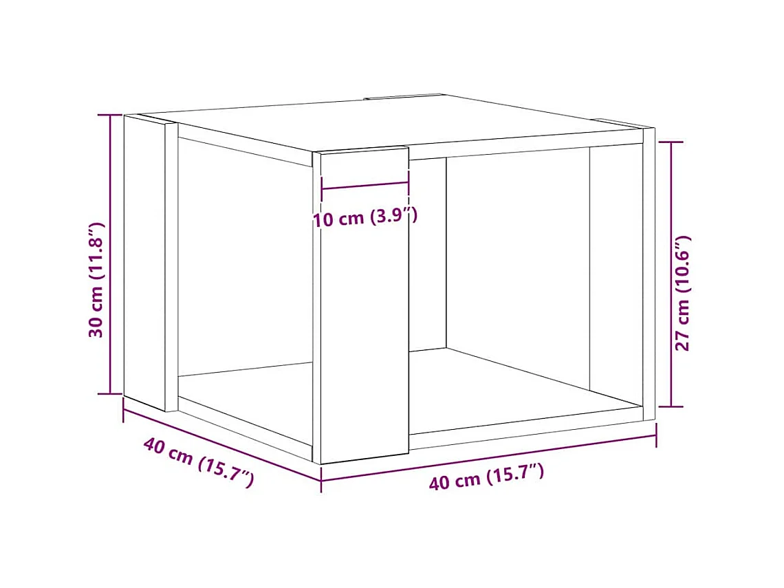 Table basse Chêne noir 40 x 40 x 30 cm Bois d'ingénierie