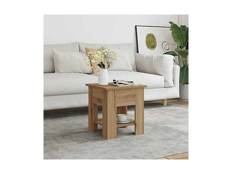 Mesa de centro 40x40x42 cm deriv. madeira carvalho artisiano