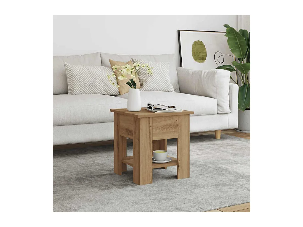 Mesa de centro 40x40x42 cm deriv. madeira carvalho artisiano