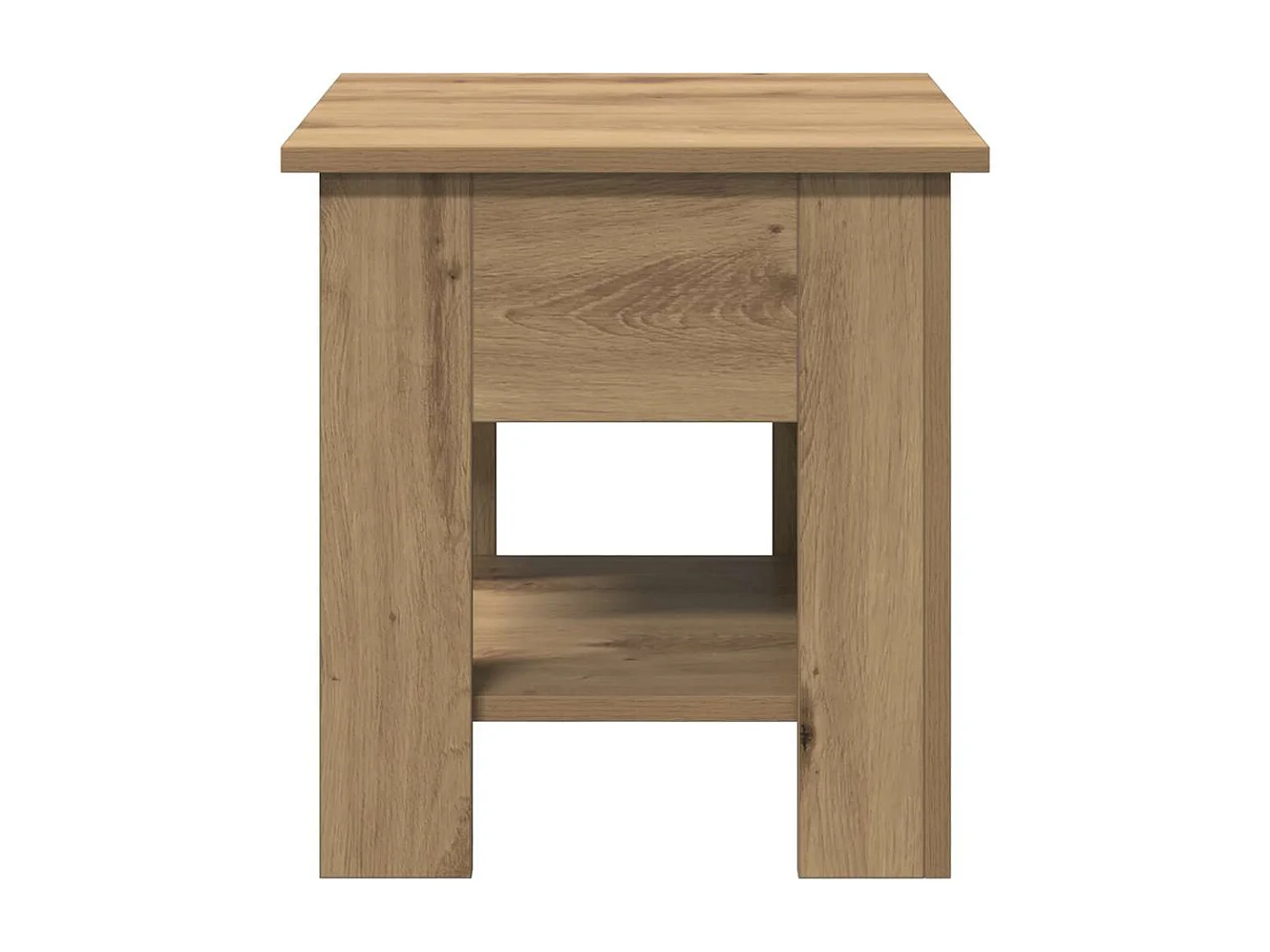 Table basse chêne artisanal 40x40x42 cm bois d'ingénierie