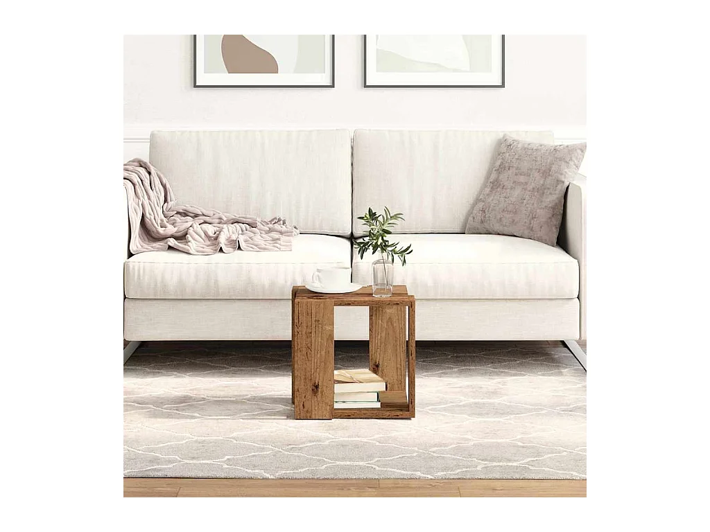 Table basse Bois ancien 32 x 32 x 30 cm Bois d'ingénierie