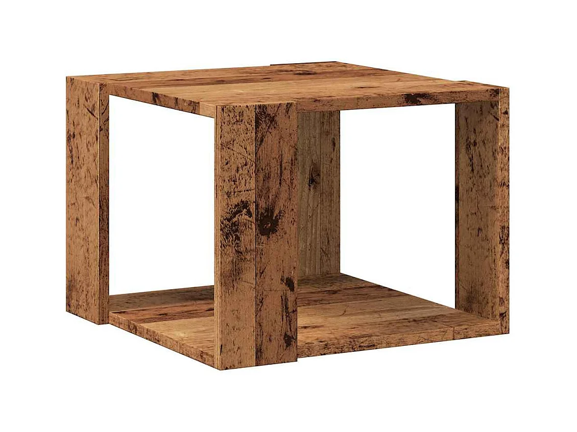 Table basse vieux bois 40x40x30 cm bois d'ingénierie