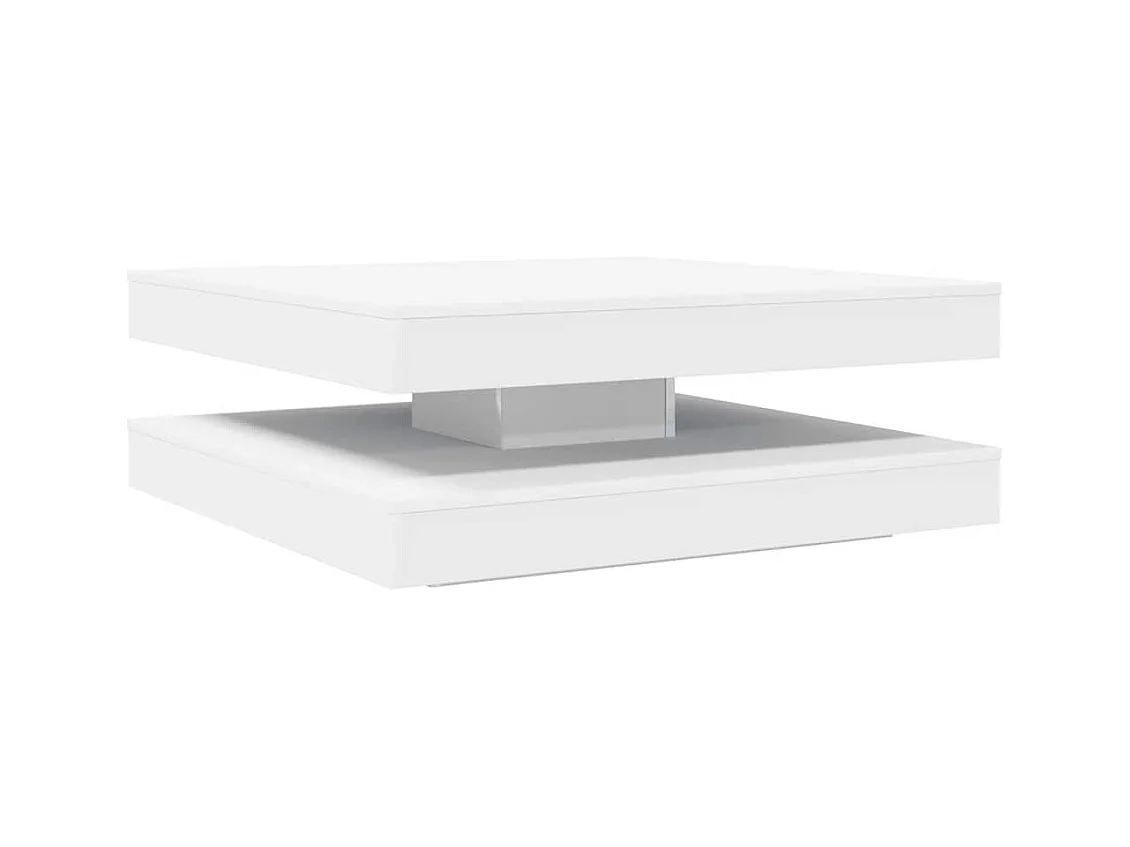 Table basse rotative à 360 degrés blanc 90x90x34,5 cm