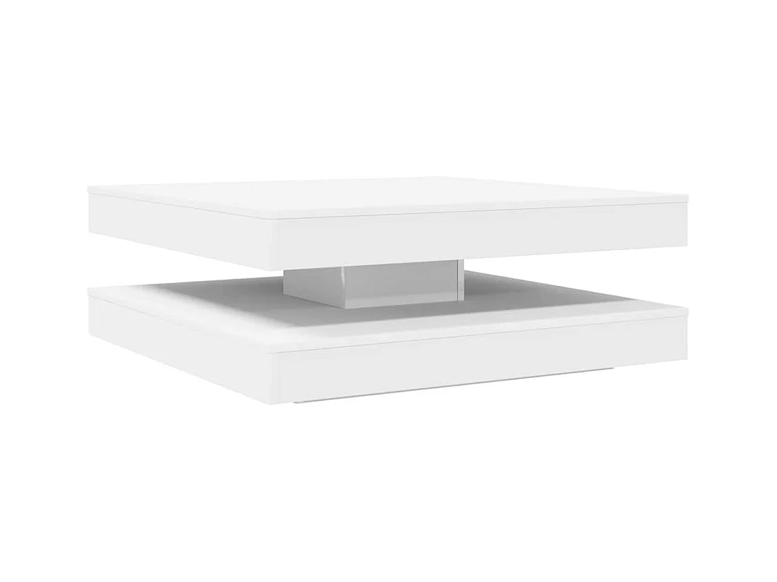 Table basse rotative à 360 degrés blanc 90x90x34,5 cm