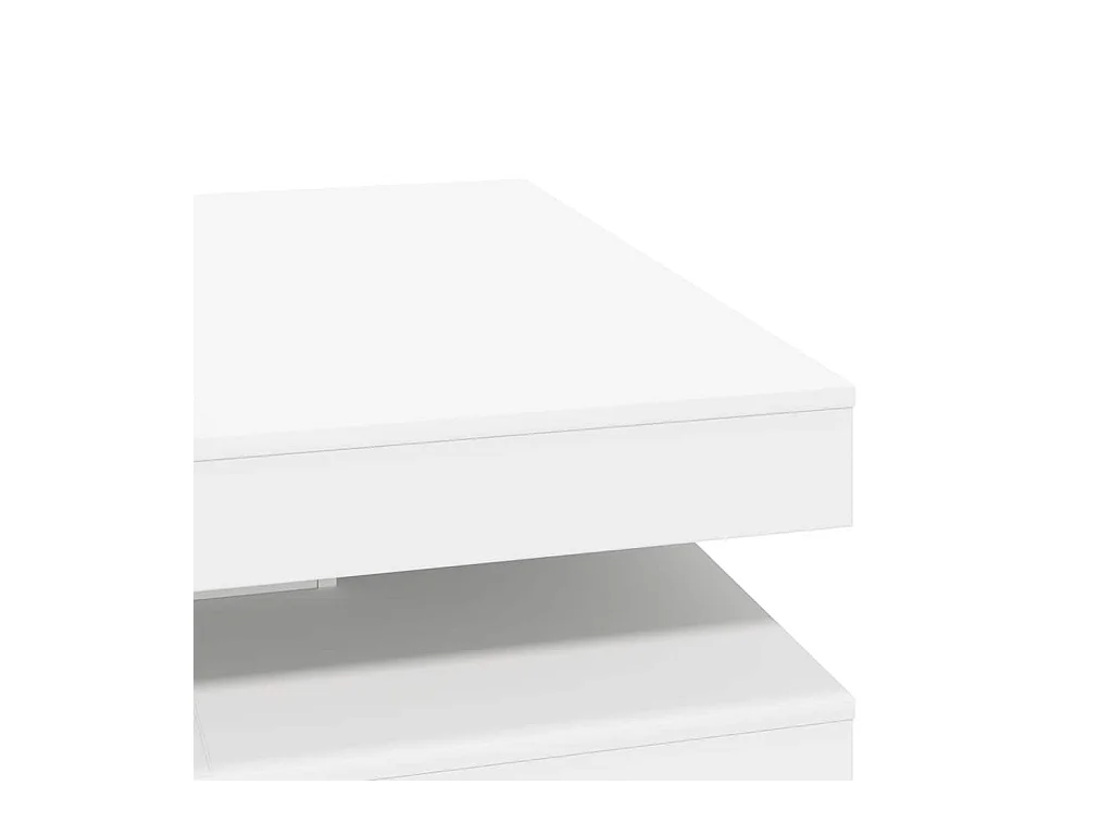 Table basse rotative à 360 degrés blanc 90x90x34,5 cm