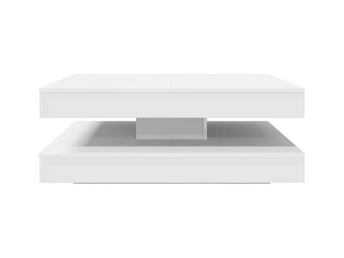 Table basse rotative à 360 degrés blanc 90x90x34,5 cm