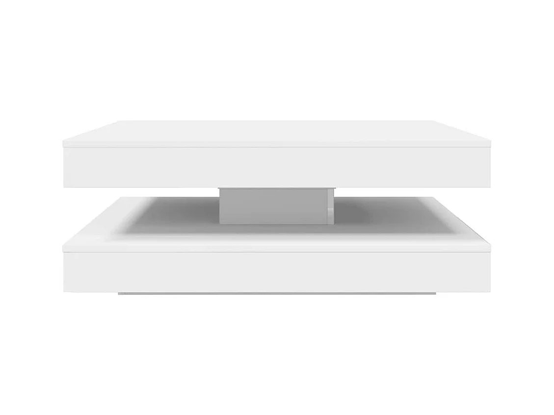 Table basse rotative à 360 degrés blanc 90x90x34,5 cm