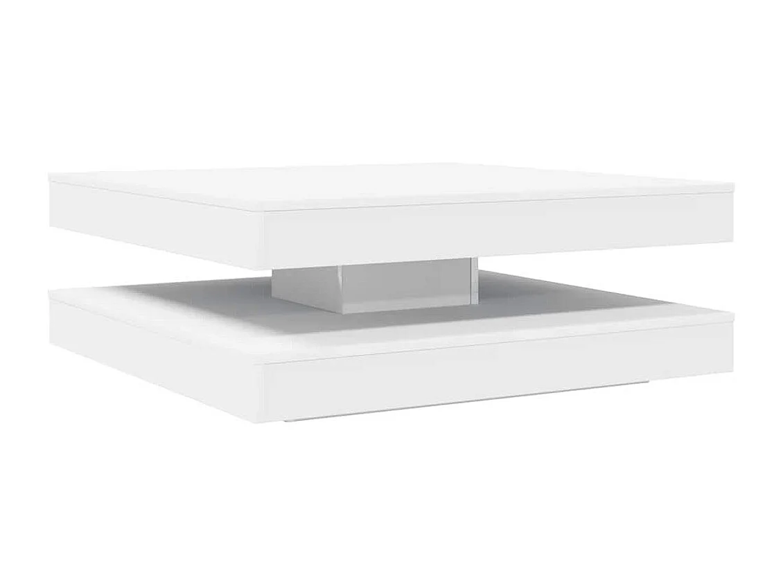 Table basse rotative à 360 degrés blanc 90x90x34,5 cm