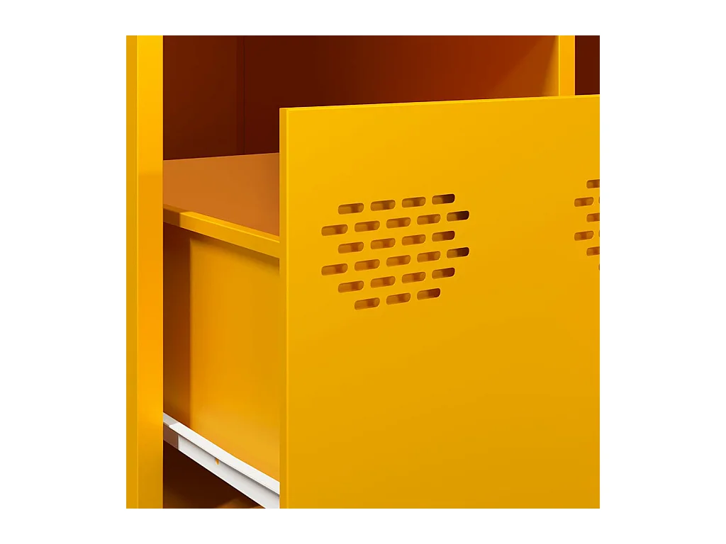 Table basse jaune moutarde 101,5x50x43,5cm acier laminé à froid