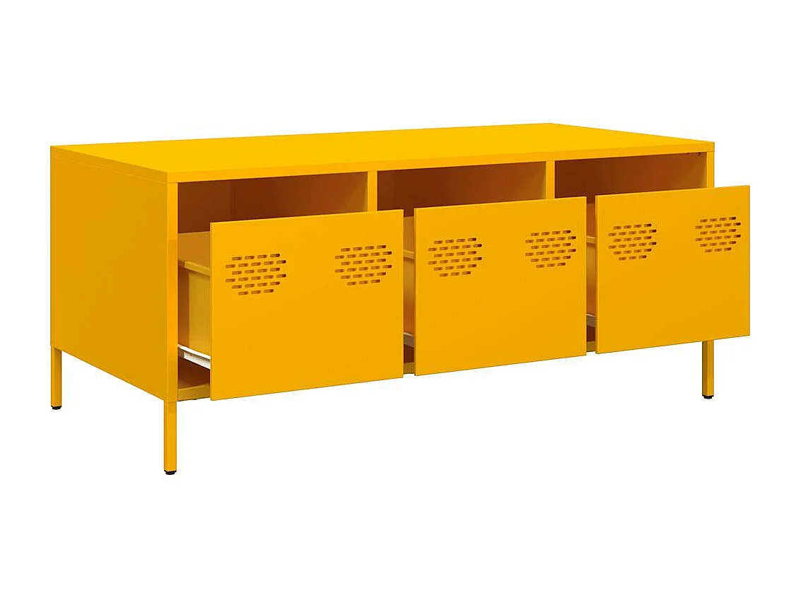 Mesa de centro acero laminado en frío amarillo 101,5x50x43,5 cm