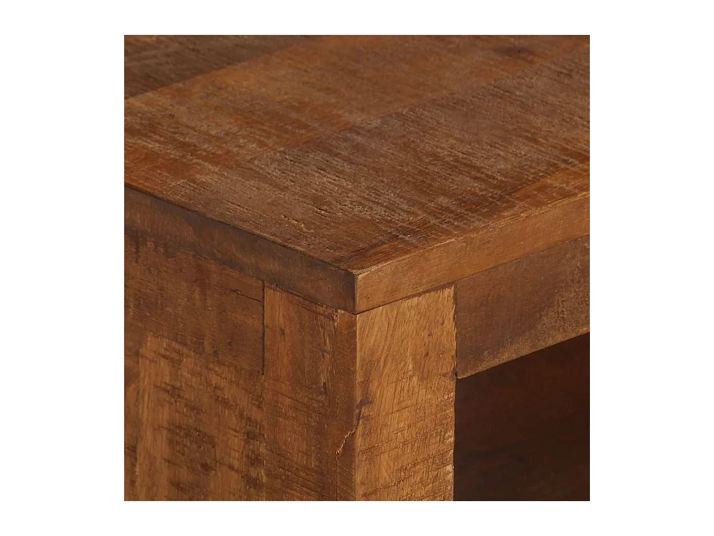 Mesa de centro con 2 cajones madera maciza de mango 90x40x50 cm