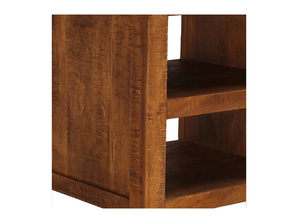 Mesa de centro con 2 cajones madera maciza de mango 90x40x50 cm