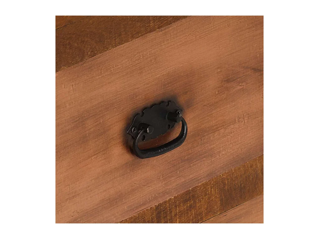 Mesa de centro con 2 cajones madera maciza de mango 90x40x50 cm