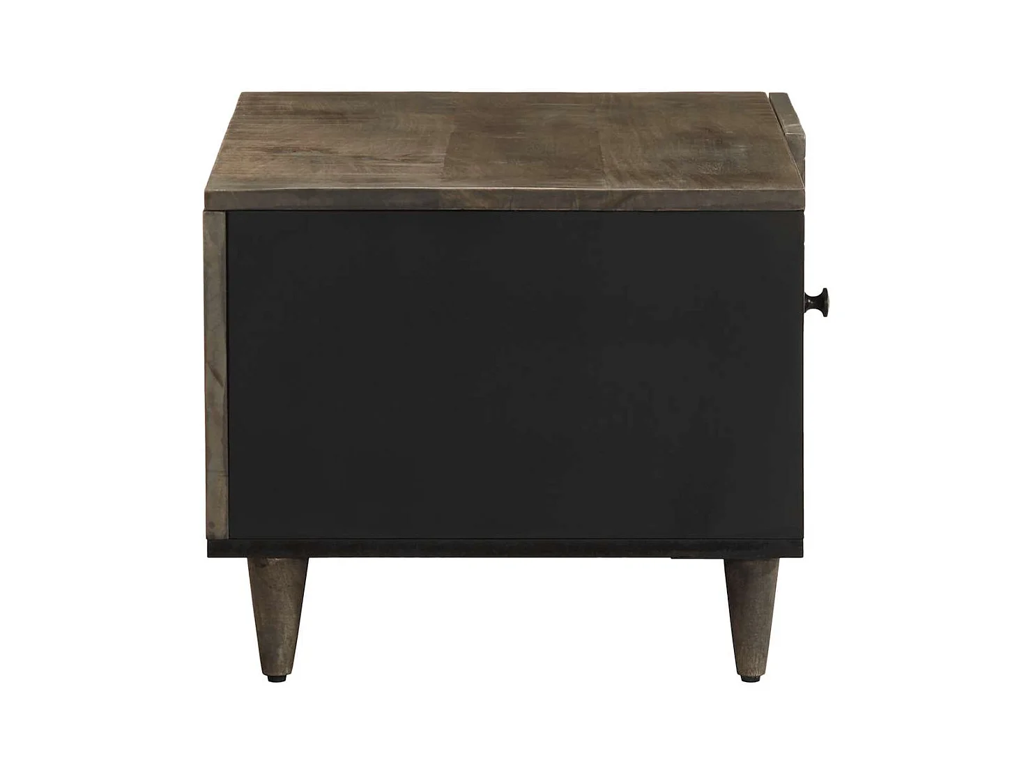 Salontafel 80x50x40 cm massief mangohout lichtgrijs