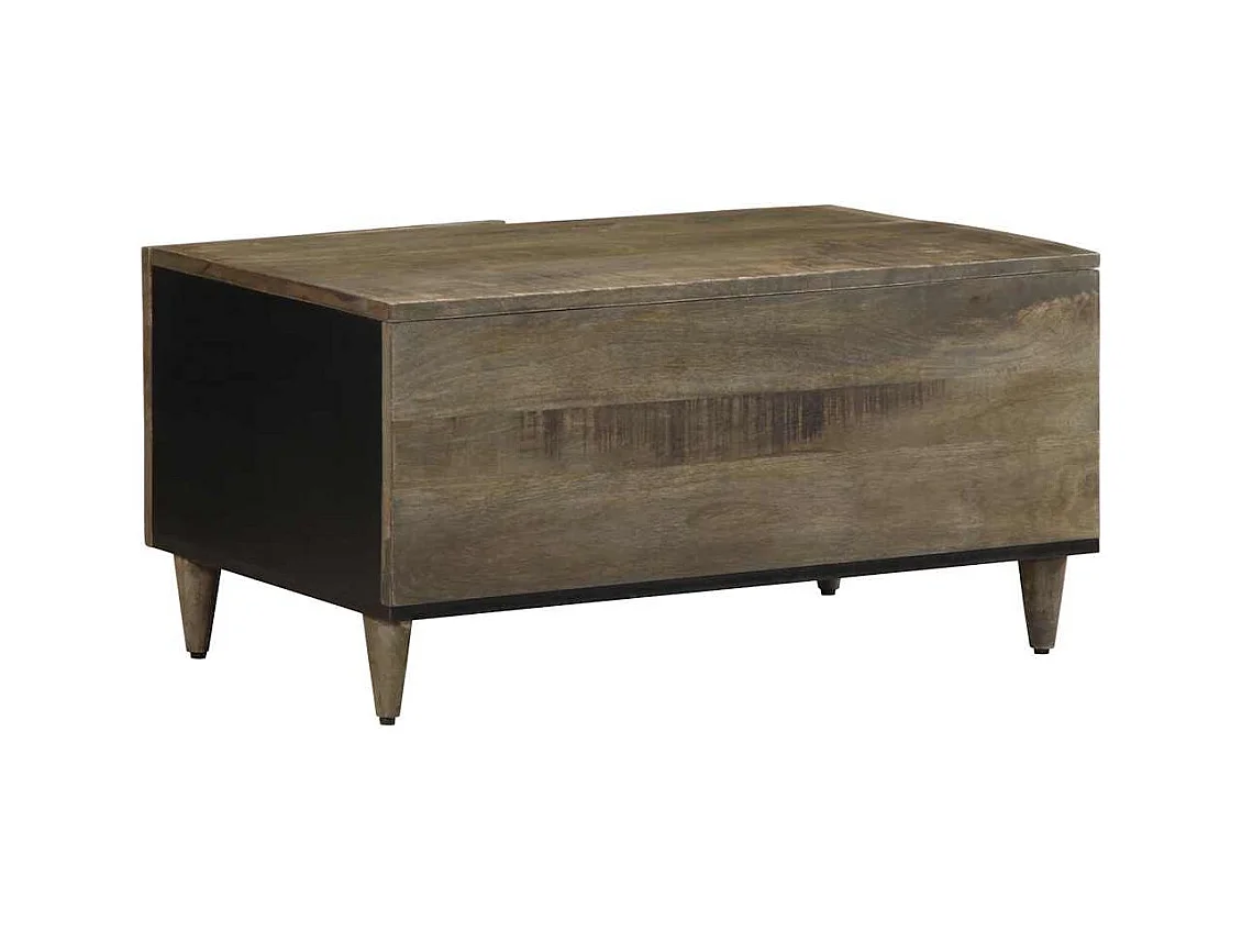 Salontafel 80x50x40 cm massief mangohout lichtgrijs