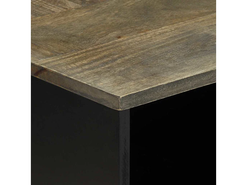 Salontafel 80x50x40 cm massief mangohout lichtgrijs