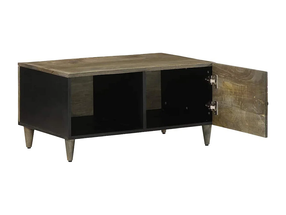 Table basse gris clair 80x50x40 cm bois de manguier massif