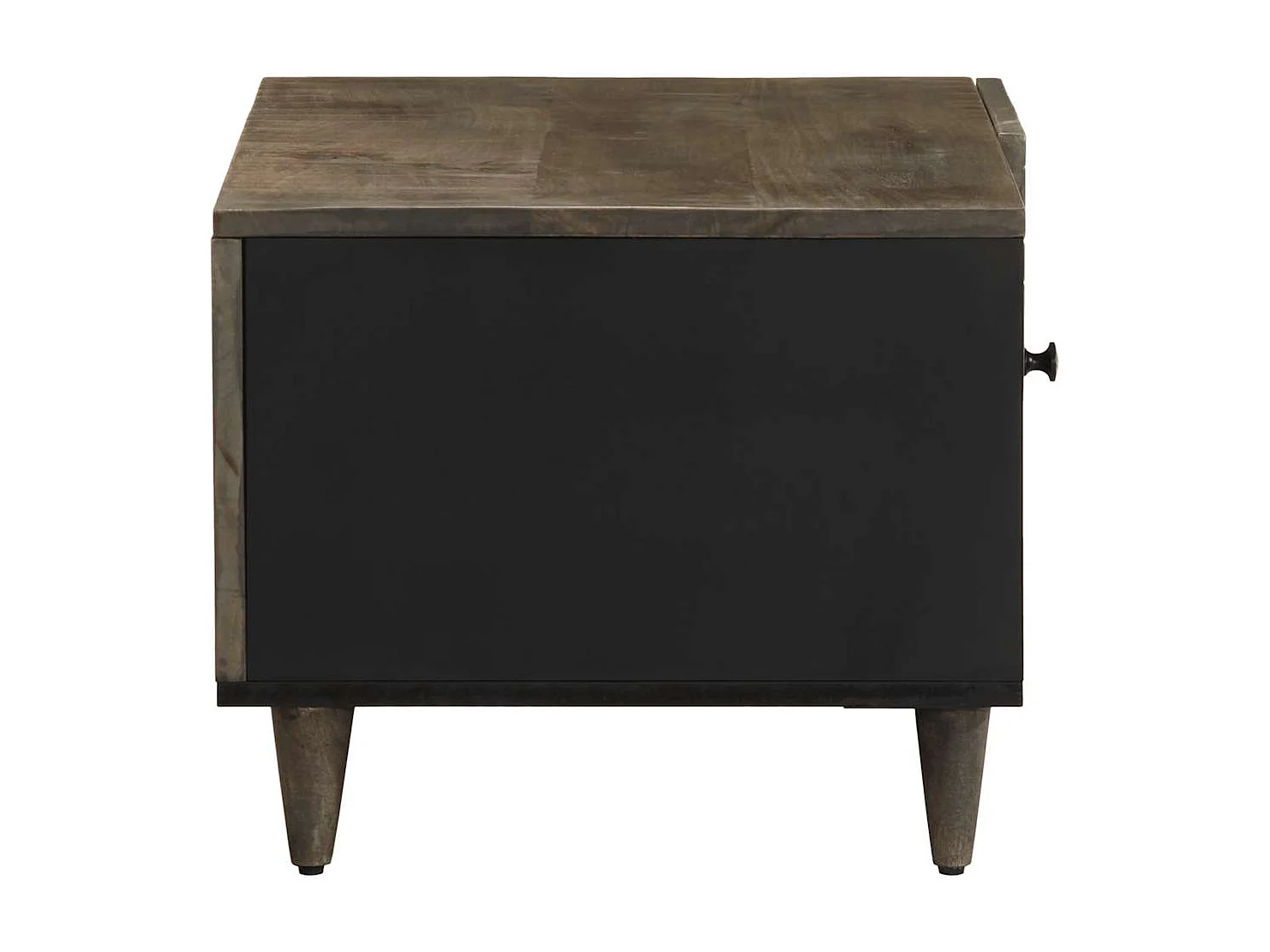 Table basse gris clair 80x50x40 cm bois de manguier massif