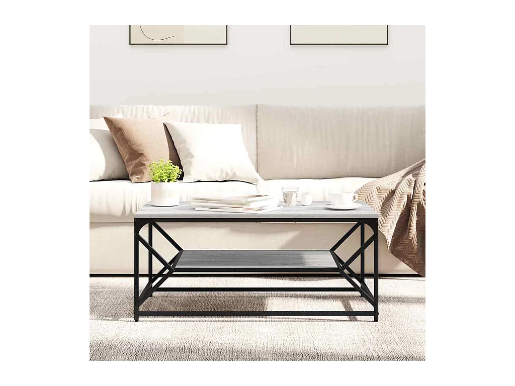 Table basse Sonoma gris 90 x 50 x 40 cm