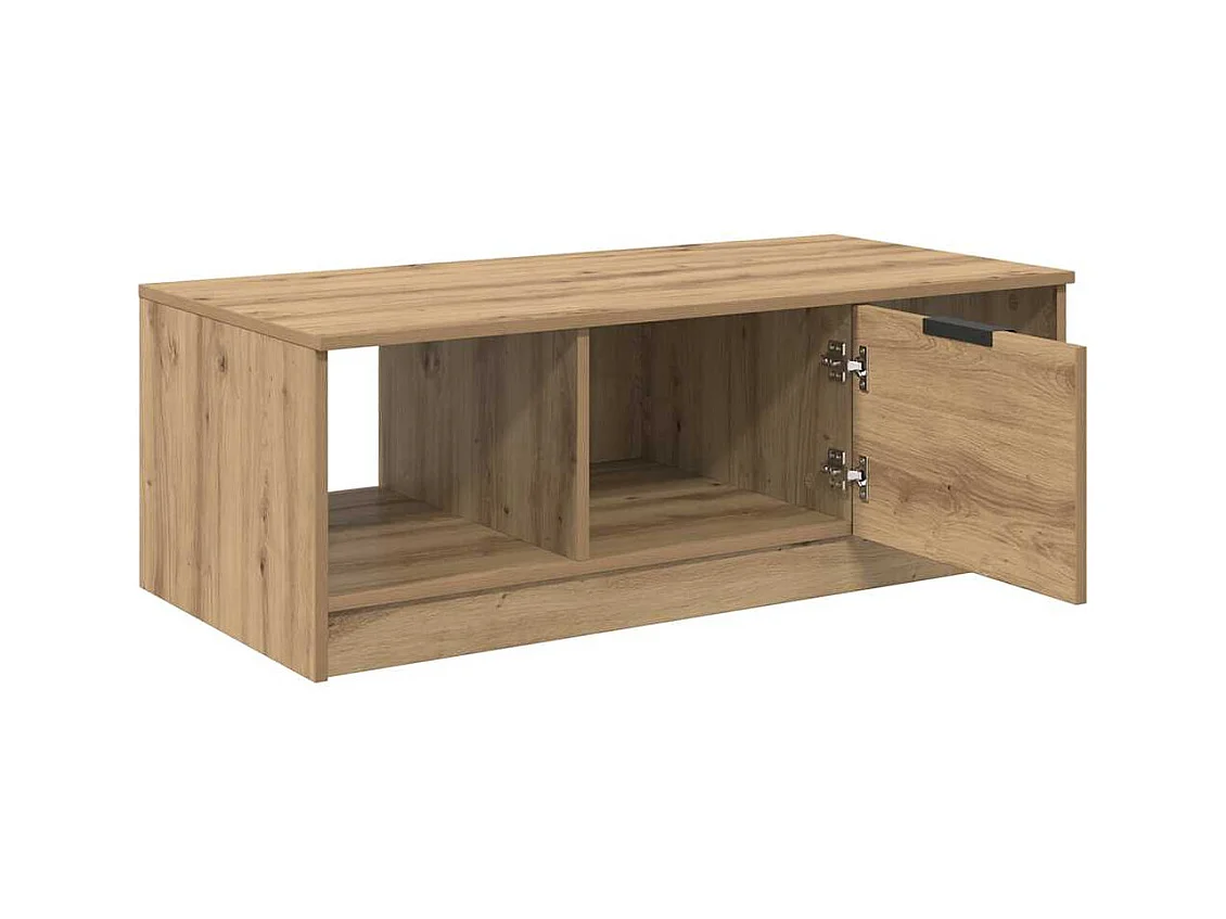 Table basse chêne artisanal 100 x 50 x 36 cm Bois d'ingénierie