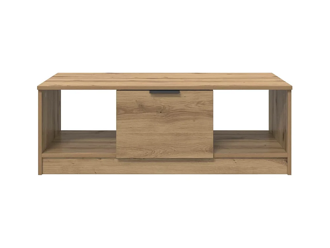 Table basse chêne artisanal 100 x 50 x 36 cm Bois d'ingénierie