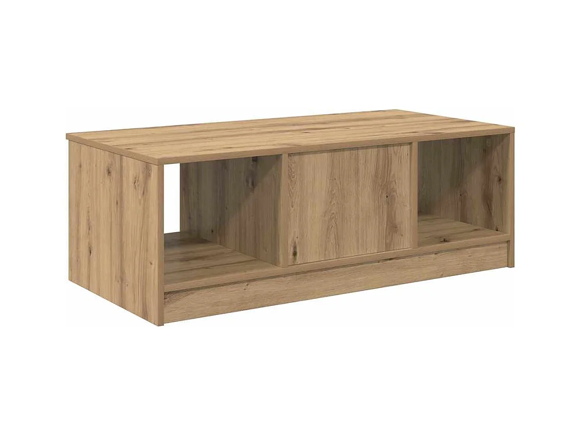 Table basse chêne artisanal 100 x 50 x 36 cm Bois d'ingénierie