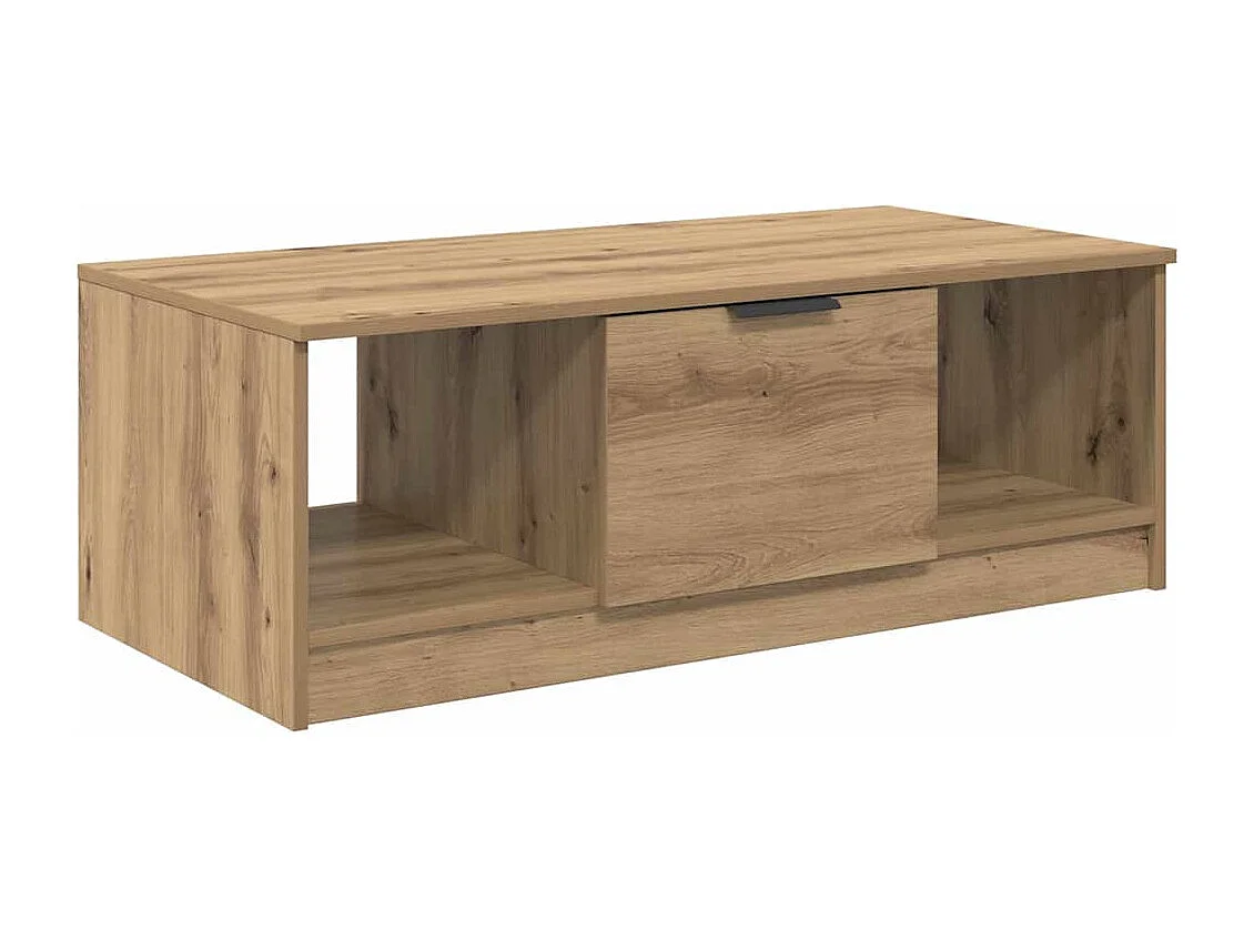 Table basse chêne artisanal 100 x 50 x 36 cm Bois d'ingénierie